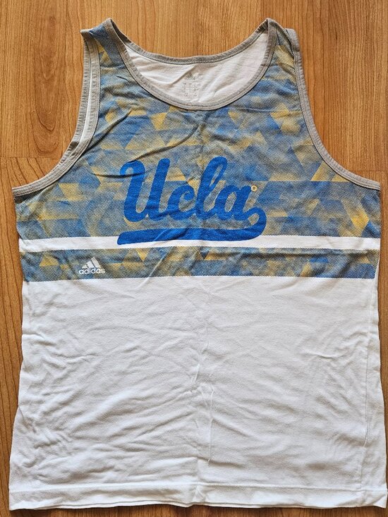 adidas Other - Soft!! Men's Adidas geometric print tank - white, blue, yellow, and gray - Large